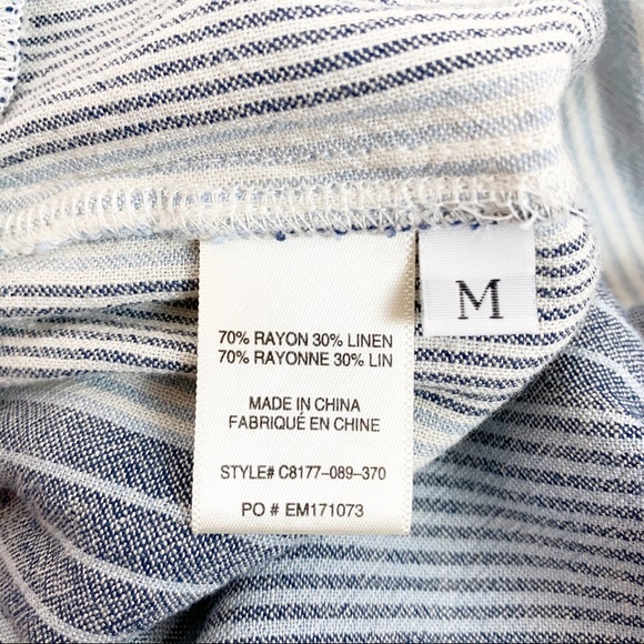 Cloth and stone stripe linen jumpsuit wrapped back - Picture 7 of 8